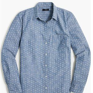 JCrew Factory Women's XS Chambray shirt in signature fit floral